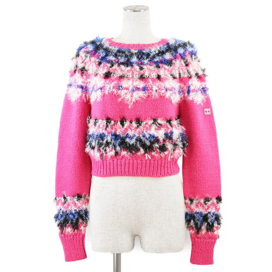 CHANEL knit [Outer material] 47% cashmere, 40% polyamide Pink, Multicolor Women 36 Used Authentic