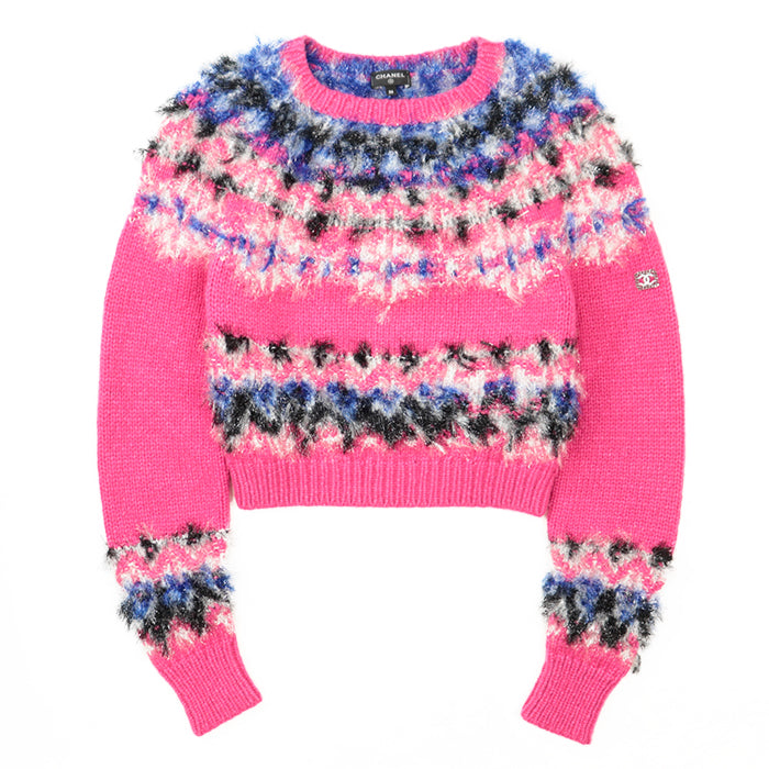 CHANEL knit [Outer material] 47% cashmere, 40% polyamide Pink, Multicolor Women 36 Used Authentic