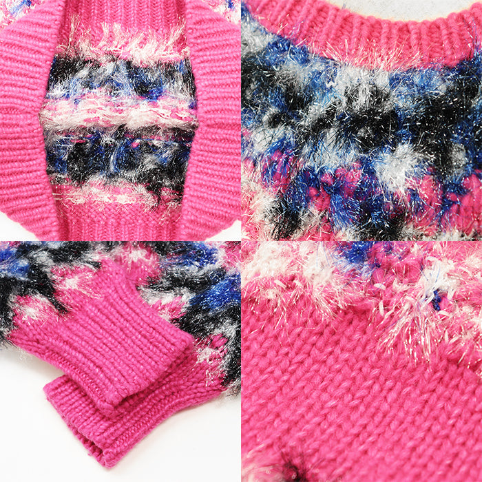 CHANEL knit [Outer material] 47% cashmere, 40% polyamide Pink, Multicolor Women 36 Used Authentic