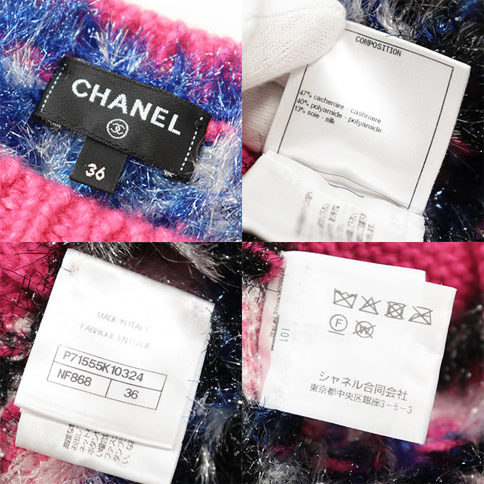 CHANEL knit [Outer material] 47% cashmere, 40% polyamide Pink, Multicolor Women 36 Used Authentic