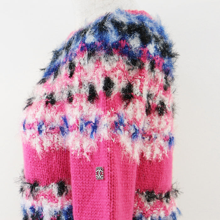 CHANEL knit [Outer material] 47% cashmere, 40% polyamide Pink, Multicolor Women 36 Used Authentic