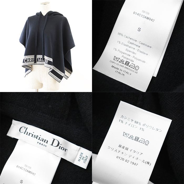 Christian Dior knit 98% cashmere, 1% polyurethane Dark navy 014C12AM042 Women S Used Authentic