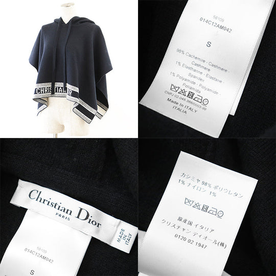 Christian Dior knit 98% cashmere, 1% polyurethane Dark navy 014C12AM042 Women S Used Authentic