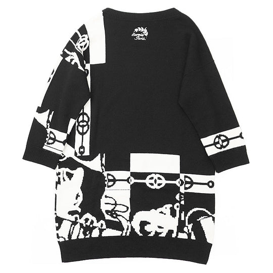 HERMES one piece 100% cashmere [Other fabric] 70% cotton, 30% polyester Black, White 2E2506D2 Women 38 Used Authentic