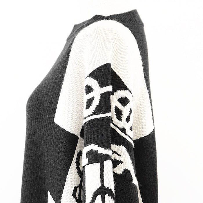 HERMES one piece 100% cashmere [Other fabric] 70% cotton, 30% polyester Black, White 2E2506D2 Women 38 Used Authentic