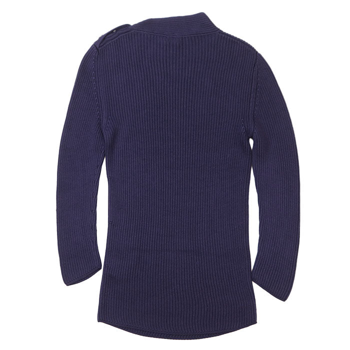HERMES knit 100% silk navy purple Women M Used Authentic