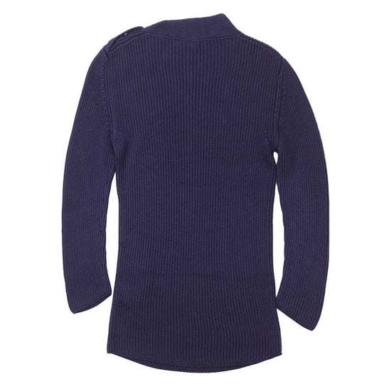 HERMES knit 100% silk navy purple Women M Used Authentic