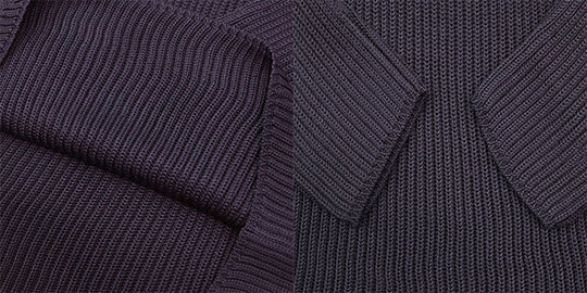 HERMES knit 100% silk navy purple Women M Used Authentic
