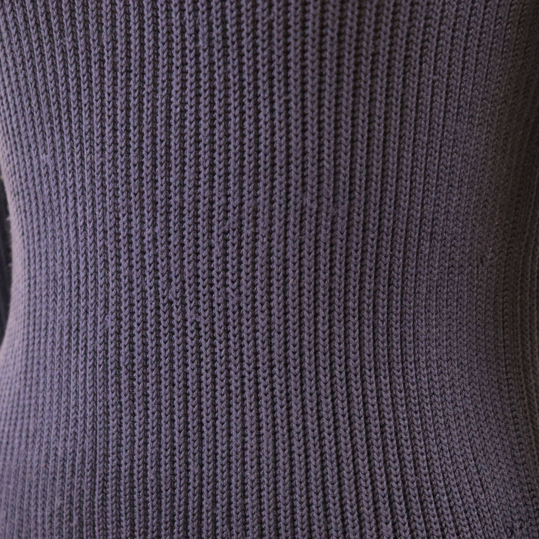 HERMES knit 100% silk navy purple Women M Used Authentic