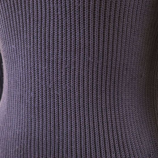 HERMES knit 100% silk navy purple Women M Used Authentic