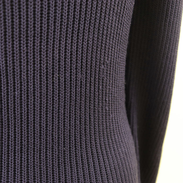 HERMES knit 100% silk navy purple Women M Used Authentic