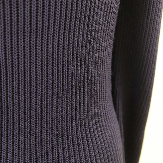 HERMES knit 100% silk navy purple Women M Used Authentic