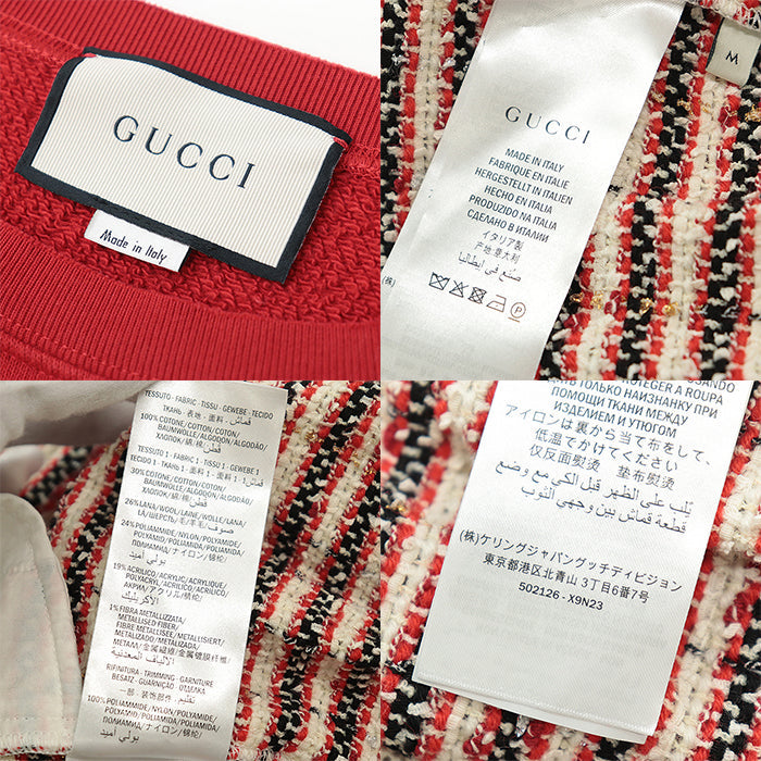 GUCCI one piece 30% cotton, 26% wool [Outer fabric] 100% cotton Red navy Women M Used Authentic