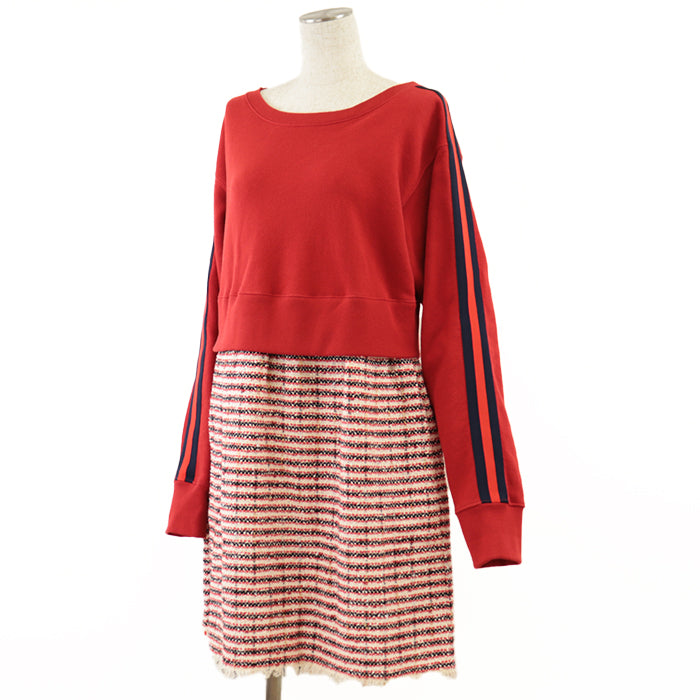 GUCCI one piece 30% cotton, 26% wool [Outer fabric] 100% cotton Red navy Women M Used Authentic