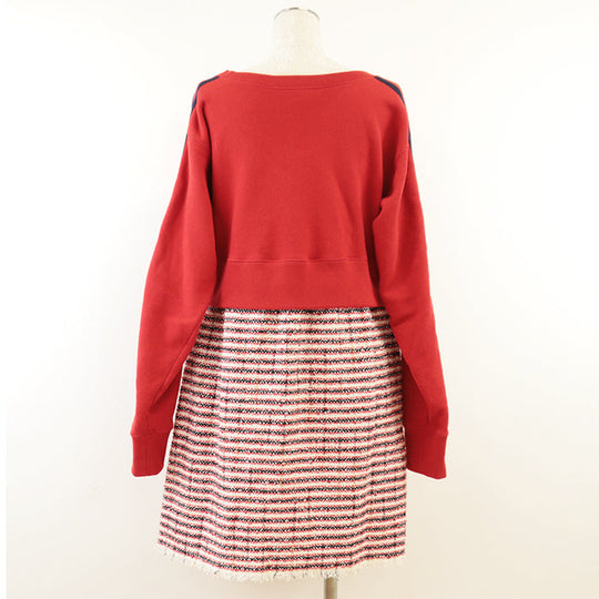 GUCCI one piece 30% cotton, 26% wool [Outer fabric] 100% cotton Red navy Women M Used Authentic