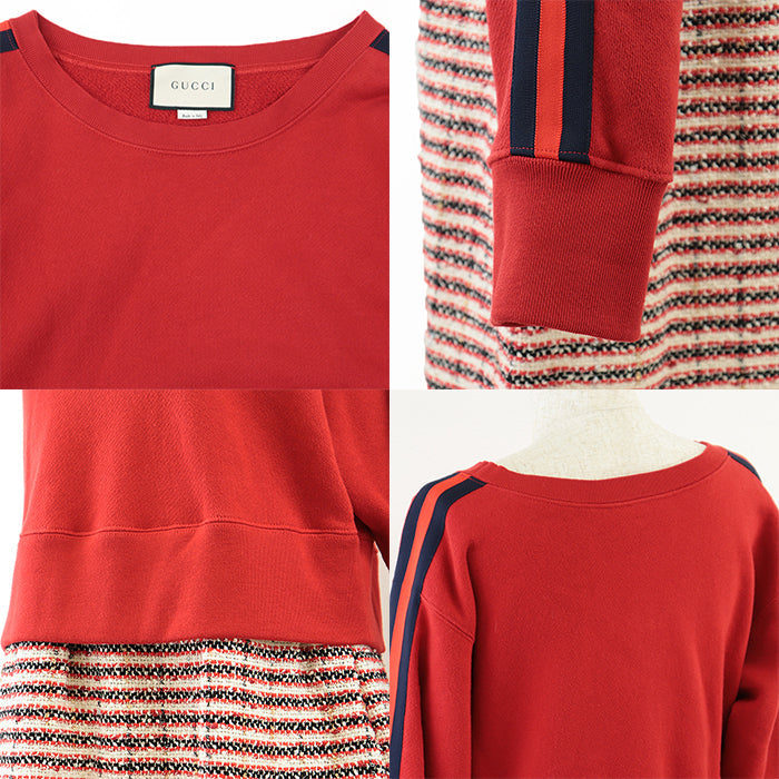 GUCCI one piece 30% cotton, 26% wool [Outer fabric] 100% cotton Red navy Women M Used Authentic