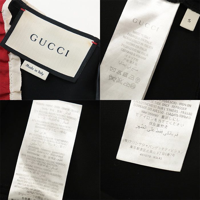 GUCCI one piece [Outer fabric] 75% rayon, 17% nylon [Other fabric] 60% rayon, 40% cotton Black Tricolor Women S Used Authentic