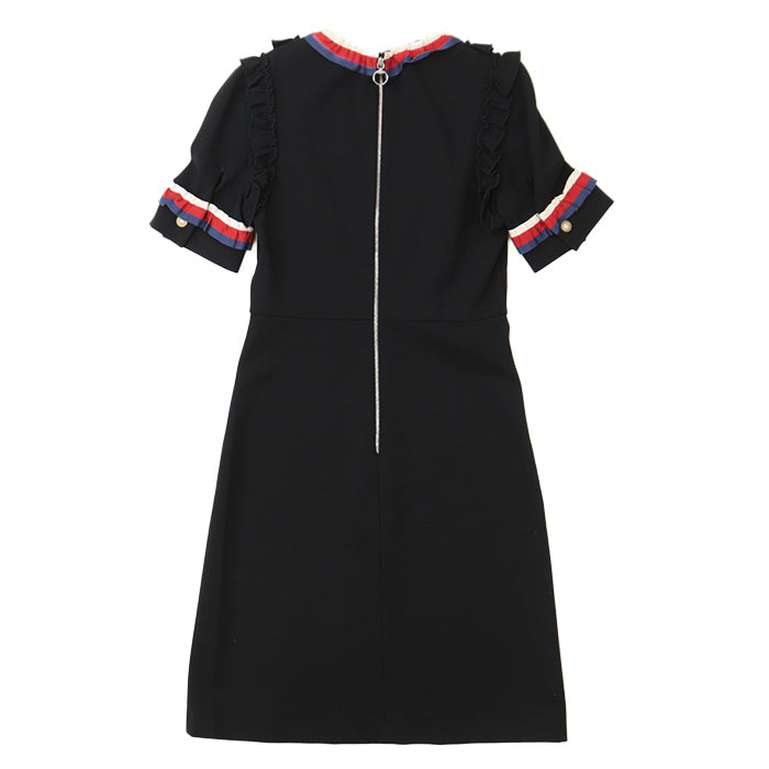 GUCCI one piece [Outer fabric] 75% rayon, 17% nylon [Other fabric] 60% rayon, 40% cotton Black Tricolor Women S Used Authentic