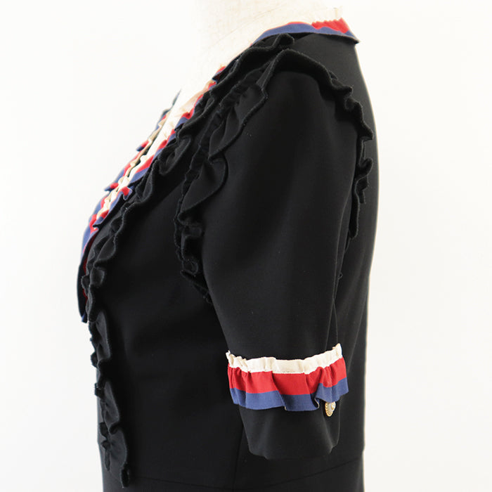 GUCCI one piece [Outer fabric] 75% rayon, 17% nylon [Other fabric] 60% rayon, 40% cotton Black Tricolor Women S Used Authentic