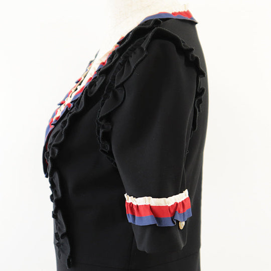 GUCCI one piece [Outer fabric] 75% rayon, 17% nylon [Other fabric] 60% rayon, 40% cotton Black Tricolor Women S Used Authentic