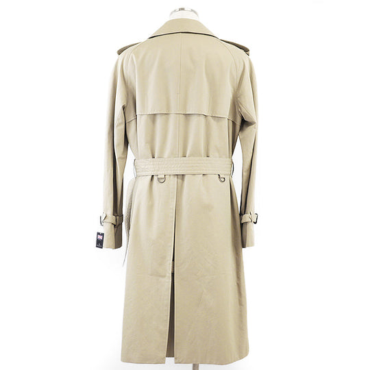 Aquascutum coat [Outer material] 100% cotton [Leather part] 100% cowhide Khaki beige 222 0551 301 mens 40 Used Authentic