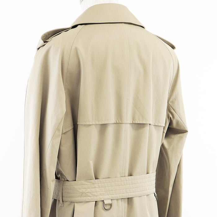 Aquascutum coat [Outer material] 100% cotton [Leather part] 100% cowhide Khaki beige 222 0551 301 mens 40 Used Authentic