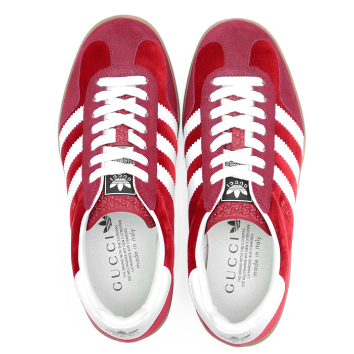 GUCCI sneakers 707848 Velour, Leather Red Gucci x Adidas collaboration Gazelle 6 1/2