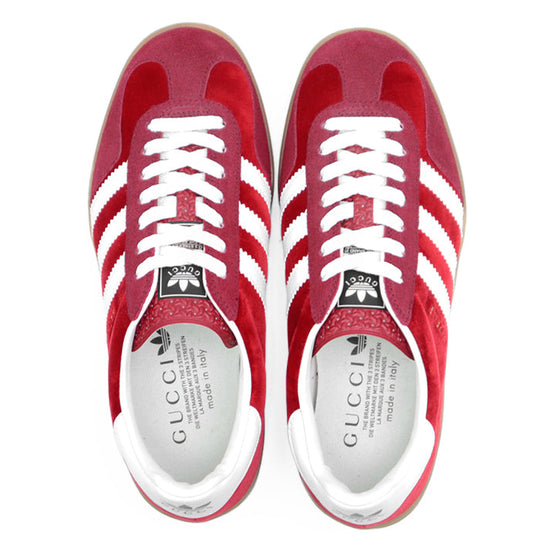 GUCCI sneakers 707848 Velour, Leather Red Gucci x Adidas collaboration Gazelle 6 1/2