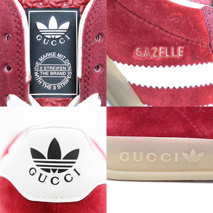 GUCCI sneakers 707848 Velour, Leather Red Gucci x Adidas collaboration Gazelle 6 1/2