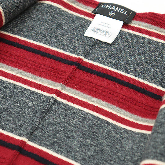 CHANEL Other outerwear [Outer material] 100% cashmere Red gray Women 36 Used Authentic