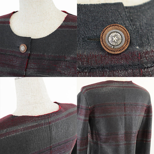 CHANEL Other outerwear [Outer material] 100% cashmere Red gray Women 36 Used Authentic