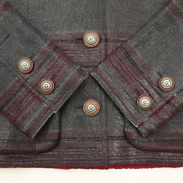 CHANEL Other outerwear [Outer material] 100% cashmere Red gray Women 36 Used Authentic