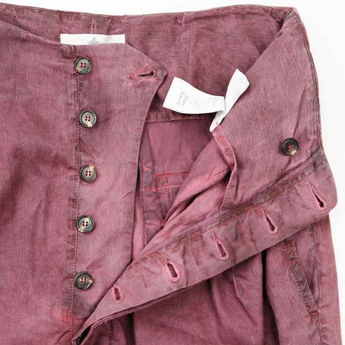 Vivienne Westwood Pants 65% linen, 34% cotton Rose mens 46 Used Authentic