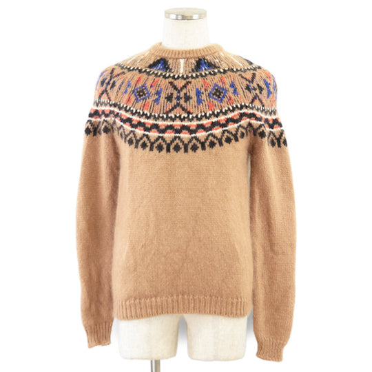 GUCCI knit [Outer material] 35% mohair, 35% wool Brown, Multicolor 387715-Z4940 mens M Used Authentic