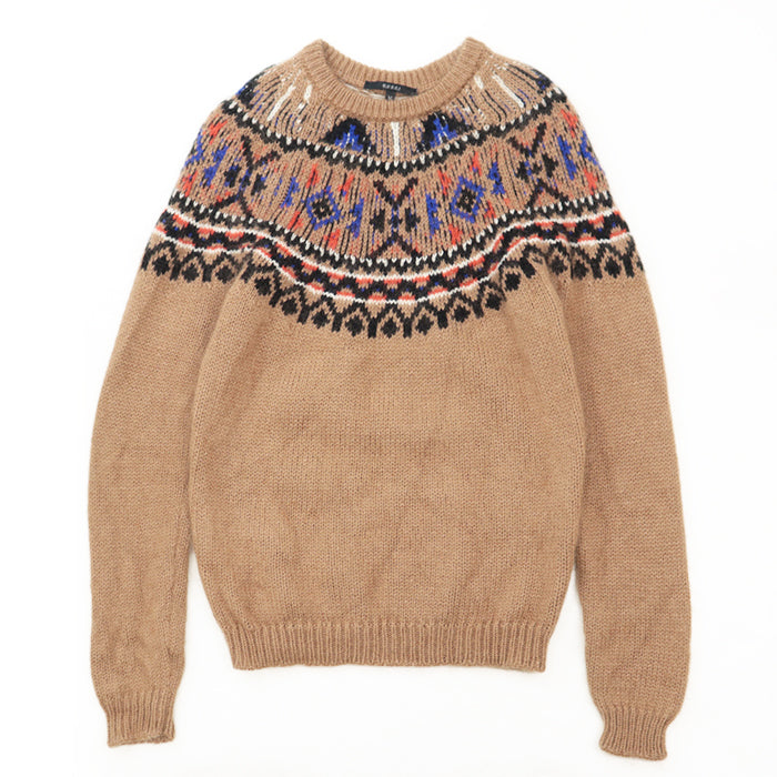 GUCCI knit [Outer material] 35% mohair, 35% wool Brown, Multicolor 387715-Z4940 mens M Used Authentic