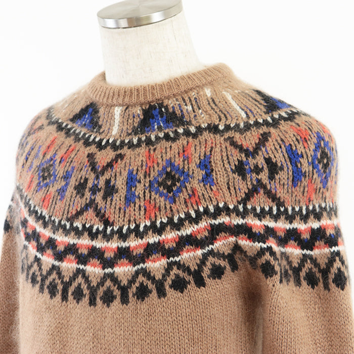GUCCI knit [Outer material] 35% mohair, 35% wool Brown, Multicolor 387715-Z4940 mens M Used Authentic