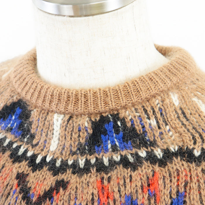 GUCCI knit [Outer material] 35% mohair, 35% wool Brown, Multicolor 387715-Z4940 mens M Used Authentic