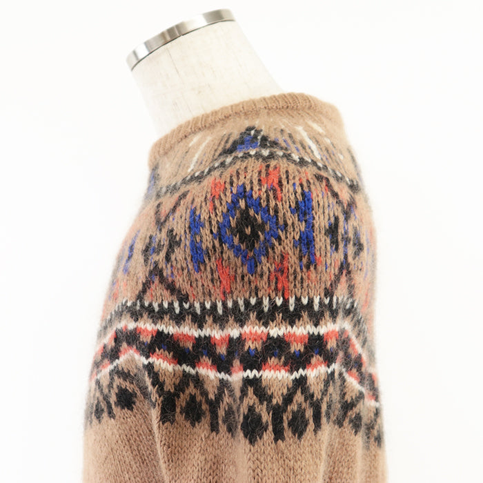 GUCCI knit [Outer material] 35% mohair, 35% wool Brown, Multicolor 387715-Z4940 mens M Used Authentic