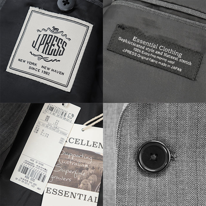 J.PRESS suit [Outer material] 100% wool [Lining] 100% cupra [Sleeve lining] 100% cupra gray mens 34L(AB4) Used Authentic