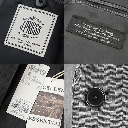 J.PRESS suit [Outer material] 100% wool [Lining] 100% cupra [Sleeve lining] 100% cupra gray mens 34L(AB4) Used Authentic
