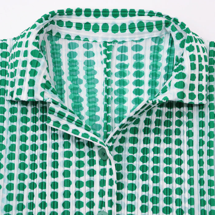 PLEATS PLEASE Short sleeve shirt polyester green PP12-JJ512 3