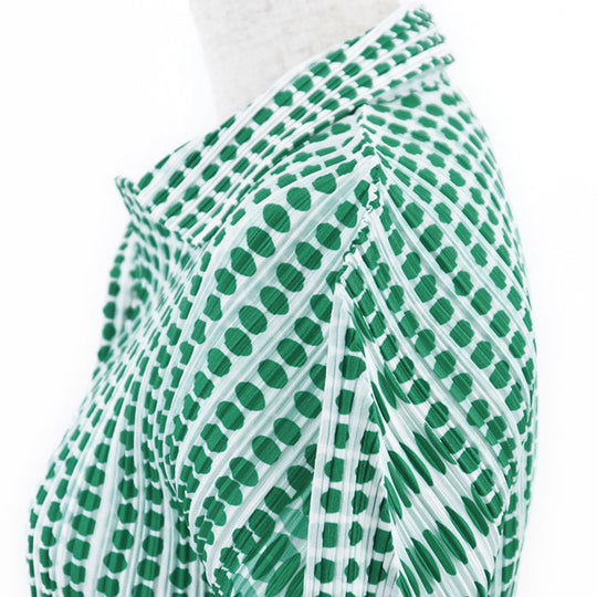 PLEATS PLEASE Short sleeve shirt polyester green PP12-JJ512 3
