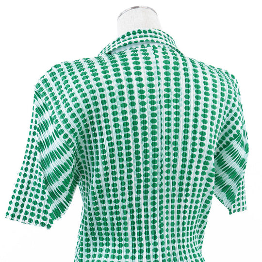 PLEATS PLEASE Short sleeve shirt polyester green PP12-JJ512 3