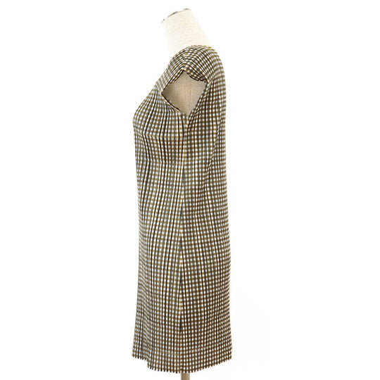 PLEATS PLEASE one piece [Outer material] 100% polyester Mustard white PP41-JT576 Women 3 Used Authentic