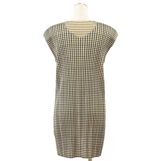 PLEATS PLEASE one piece [Outer material] 100% polyester Mustard white PP41-JT576 Women 3 Used Authentic