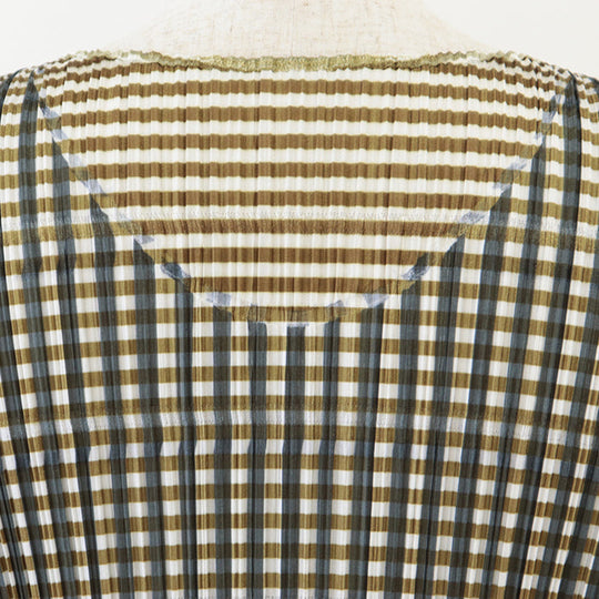PLEATS PLEASE one piece [Outer material] 100% polyester Mustard white PP41-JT576 Women 3 Used Authentic
