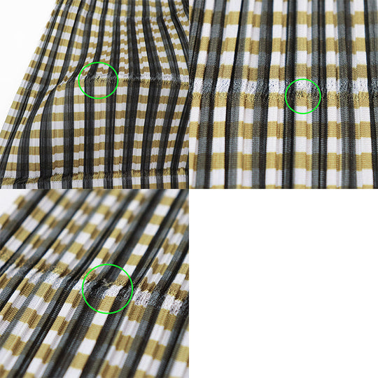 PLEATS PLEASE one piece [Outer material] 100% polyester Mustard white PP41-JT576 Women 3 Used Authentic