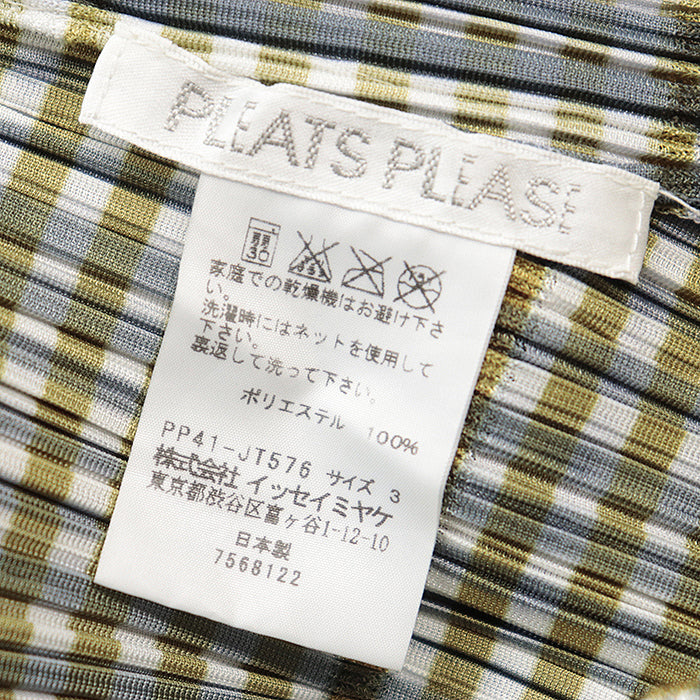 PLEATS PLEASE one piece [Outer material] 100% polyester Mustard white PP41-JT576 Women 3 Used Authentic