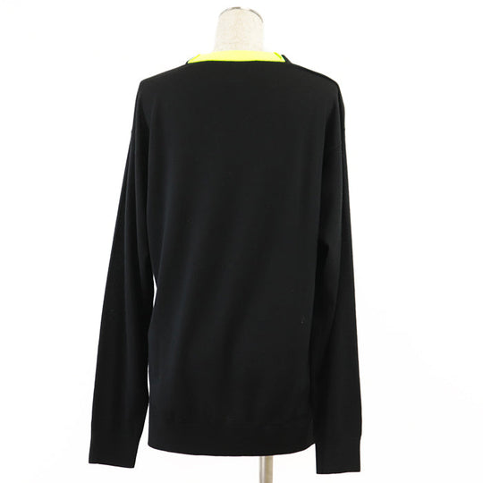 LOEWE knit [Outer material] 98% wool, 2% polyester Black neon yellow Women S Used Authentic