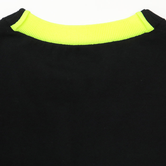 LOEWE knit [Outer material] 98% wool, 2% polyester Black neon yellow Women S Used Authentic